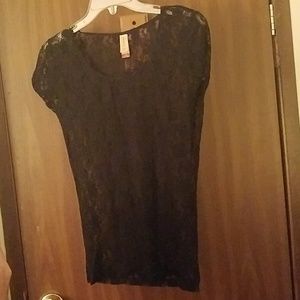 Black lace t-shirt